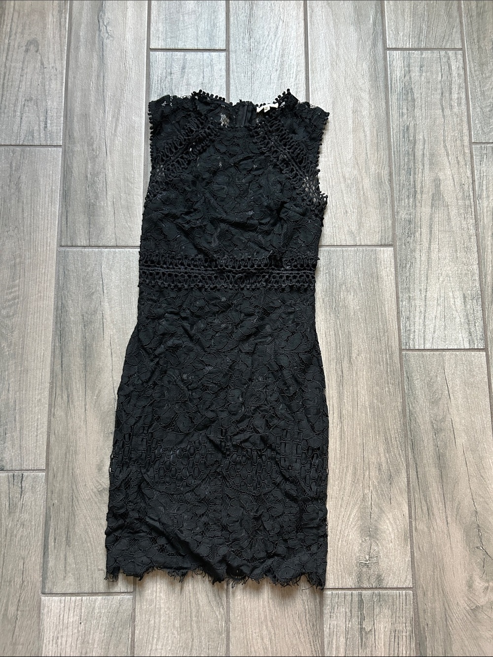 Main Strip Black Lace Mini Dress